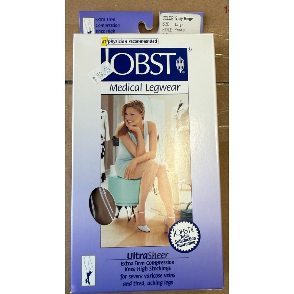 Jobst Medical Legwear Knee High Compression Stockings Silky Beige Large CT 30-40